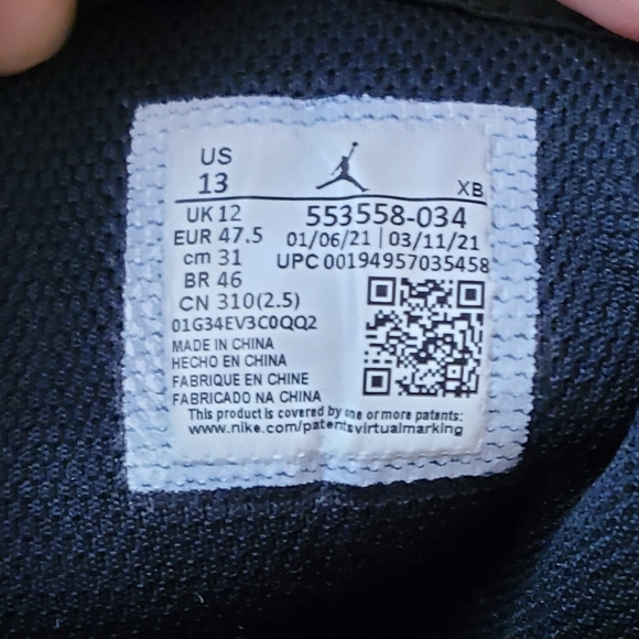 Air Jordan Nike Pink Black Size 13 - Picture 7 of 7